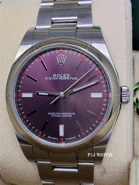 rolex 39mm red grape|rolex oyster perpetual red grape.